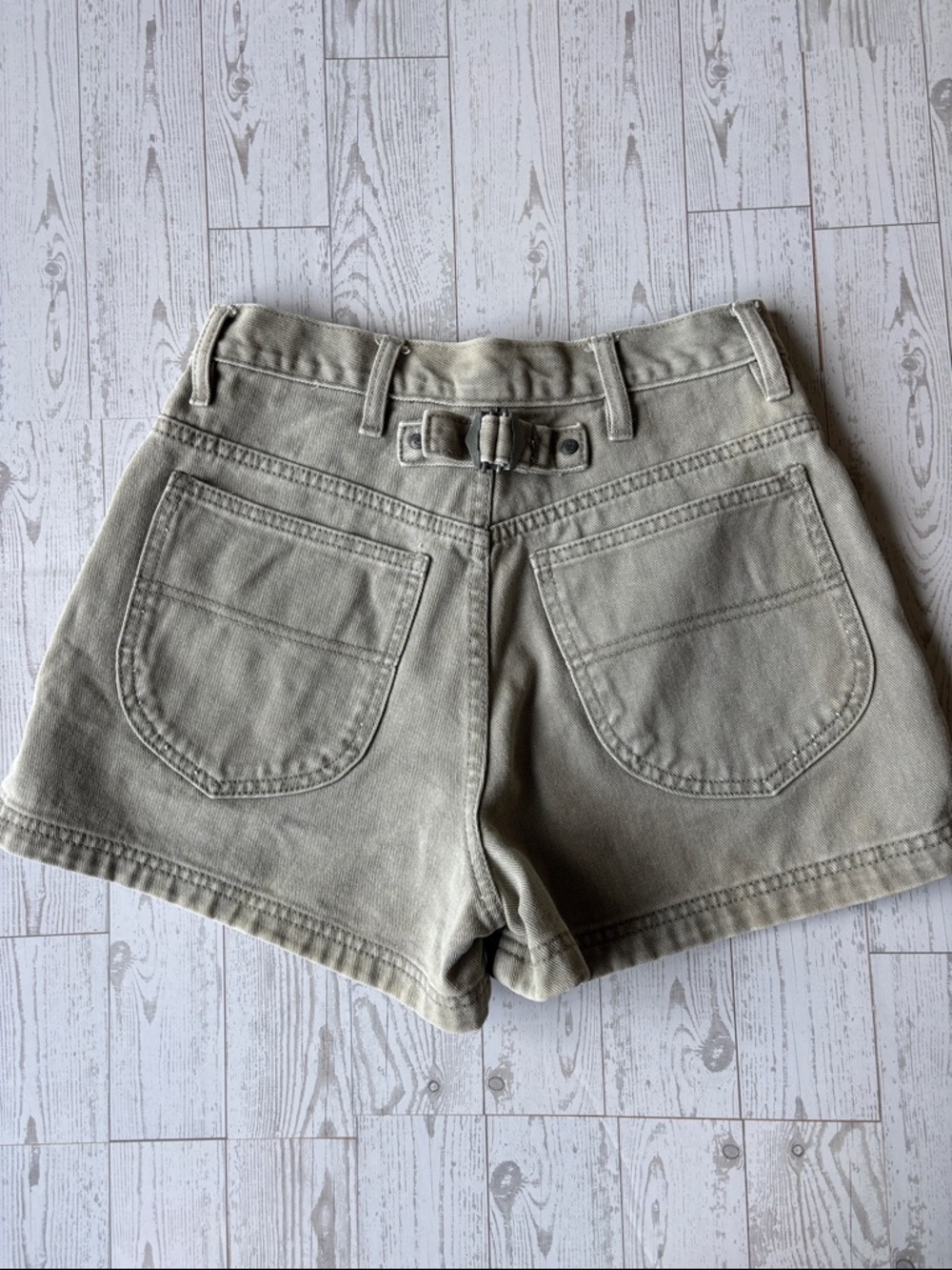 Vintage Y2K Arizona Jean denim Shorts Sz 5 Green Utility Gorpcore high waisted